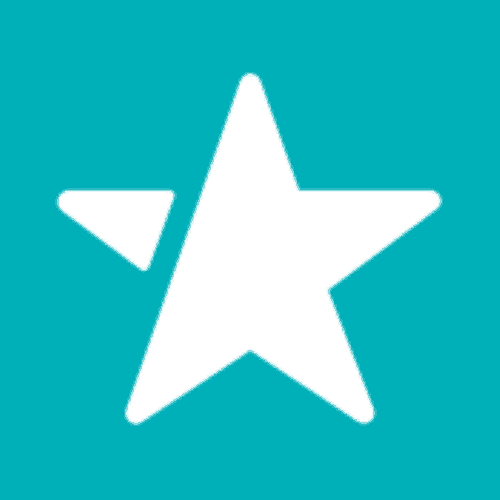 Logo is a teal square with a white star inside it.